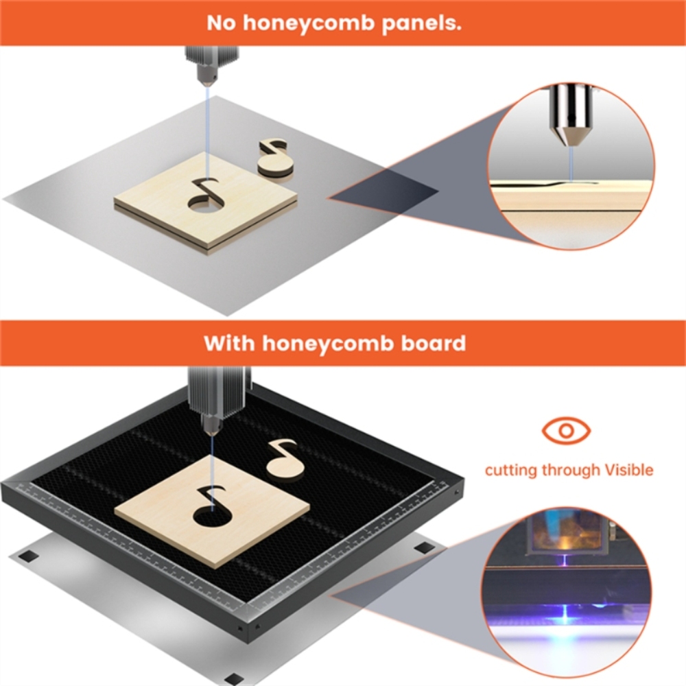 CO2 또는 다이오드 레이저 조각기 절단기 300x30 - Honeycomb Laser Bed 리뷰 및 가격